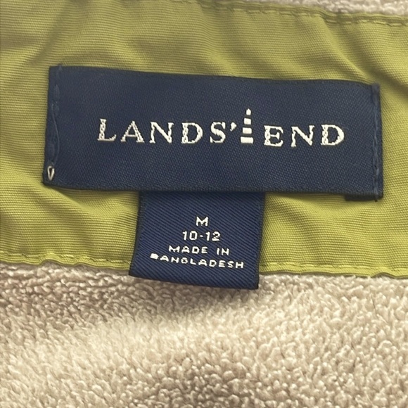 Lands End Green Lined Plush Jacket Size M (10-12) - Picture 3 of 6